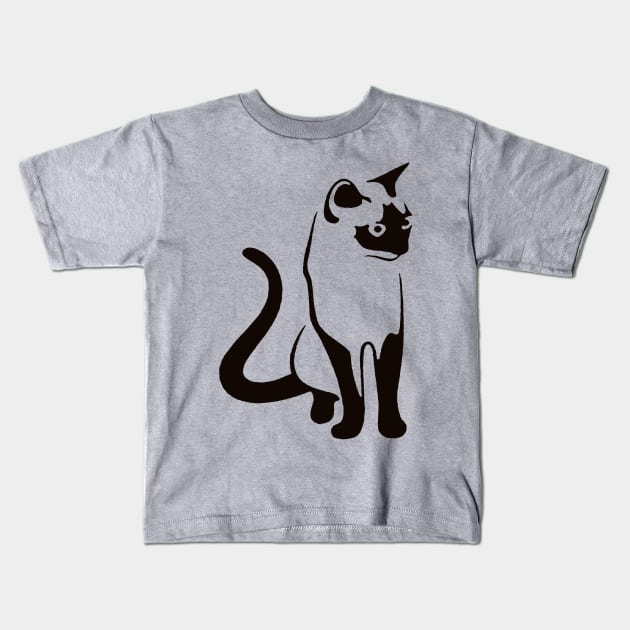 Siamese Cat Kids T-Shirt by taiche